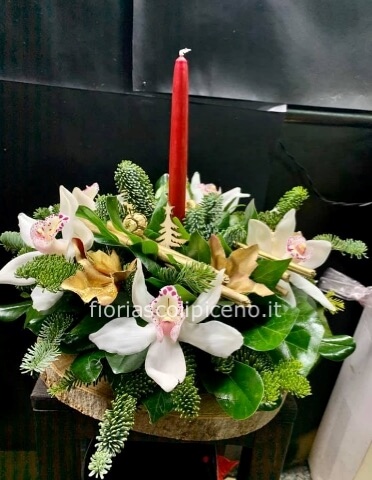 Coroncina di rose centrotavola con candela